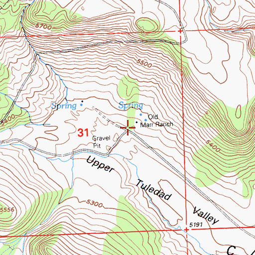 Topographic Map of Old Marr Ranch, CA