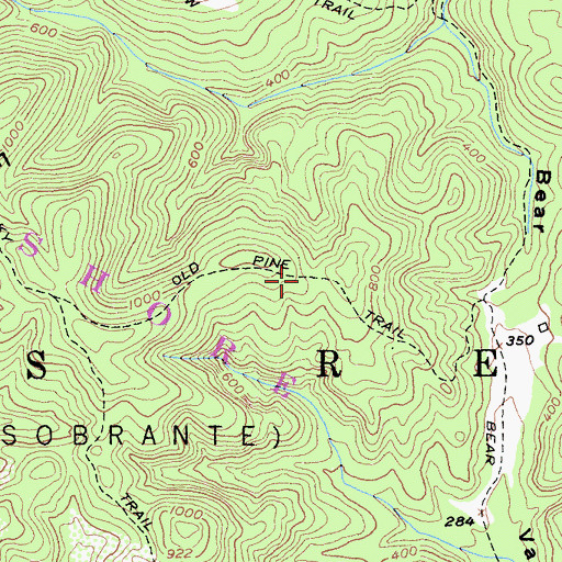 Topographic Map of Old Pine Trail, CA