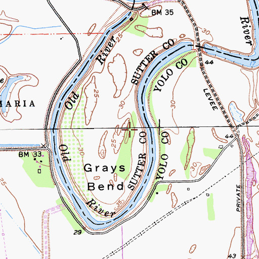 Topographic Map of Old River, CA