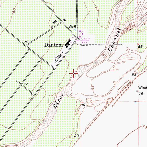 Topographic Map of Old River Channel, CA