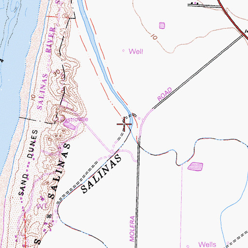 Topographic Map of Old Salinas River, CA