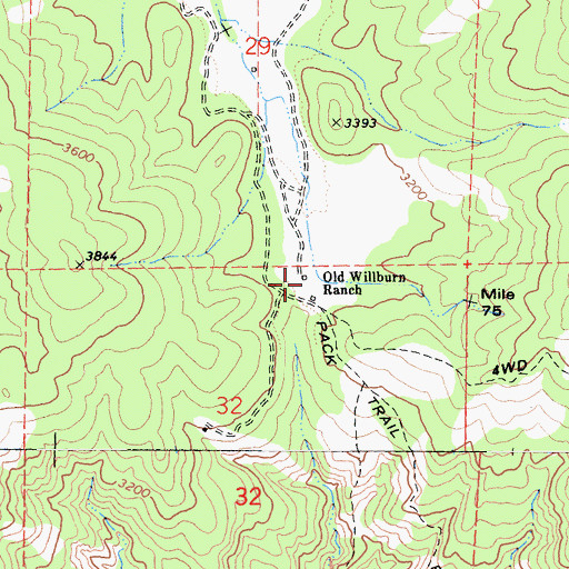 Topographic Map of Old Willburn Ranch, CA