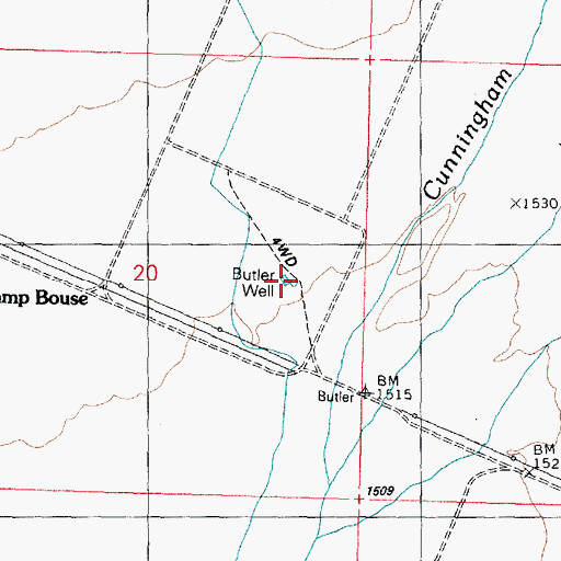 Topographic Map of Butler Well, AZ