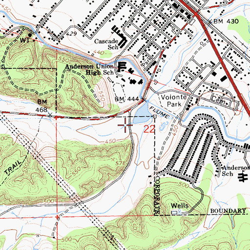 Topographic Map of Olinda Creek, CA