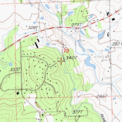 Topographic Map of Olive Hill Ditch, CA