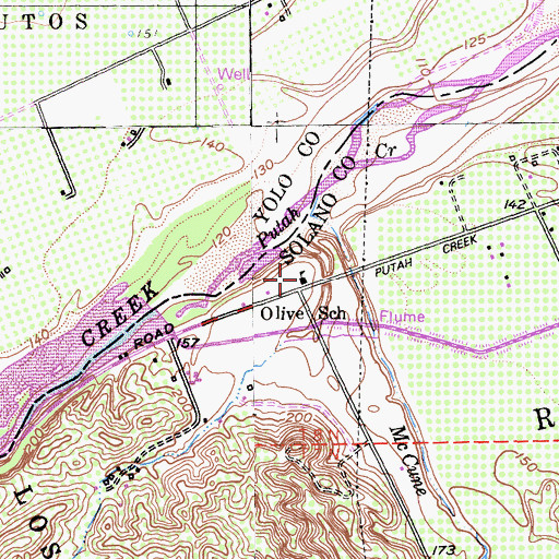 Topographic Map of Olive School, CA