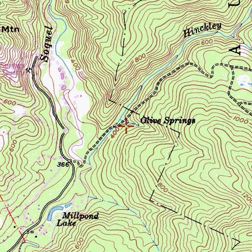 Topographic Map of Olive Spring, CA