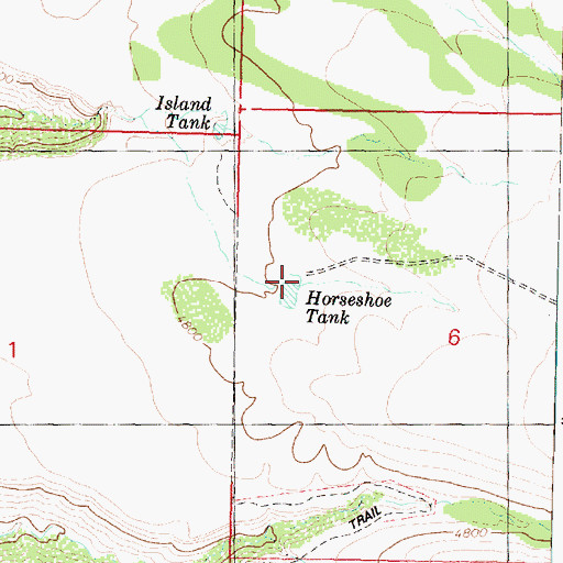 Topographic Map of Horseshoe Tank, AZ