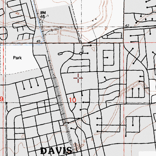 Topographic Map of O W Holmes Junior High School, CA