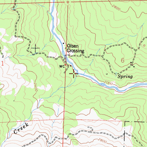 Topographic Map of Olmstead Creek, CA