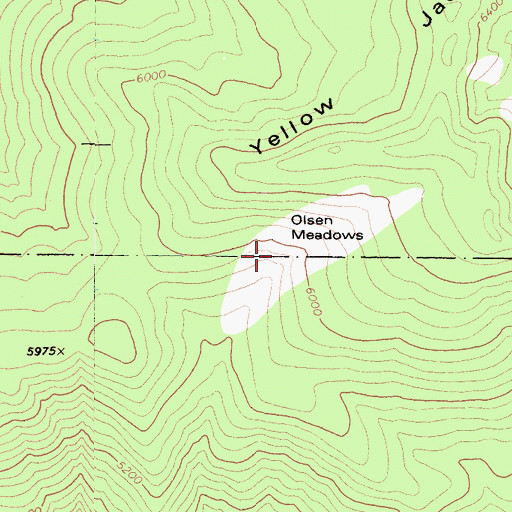 Topographic Map of Olsen Meadows, CA