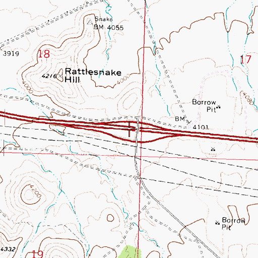 Topographic Map of Hualapai Interchange, AZ