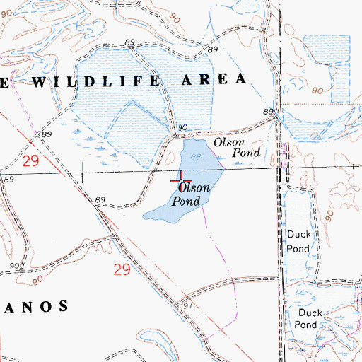 Topographic Map of Olson Pond, CA