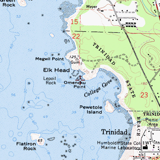 Topographic Map of Omenoku Point, CA