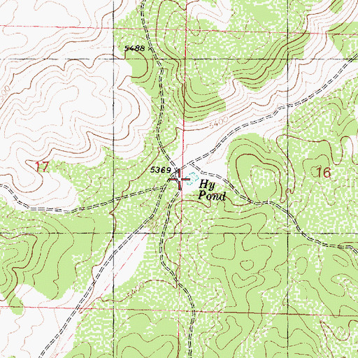 Topographic Map of Hy Pond, AZ
