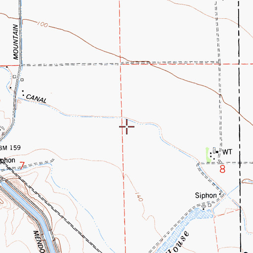 Topographic Map of One Hundred and Twenty Canal, CA