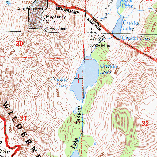 Topographic Map of Oneida Lake, CA