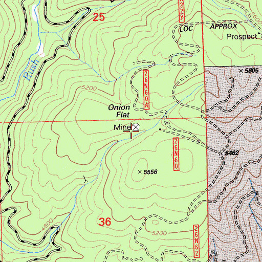 Topographic Map of Onion Flat, CA