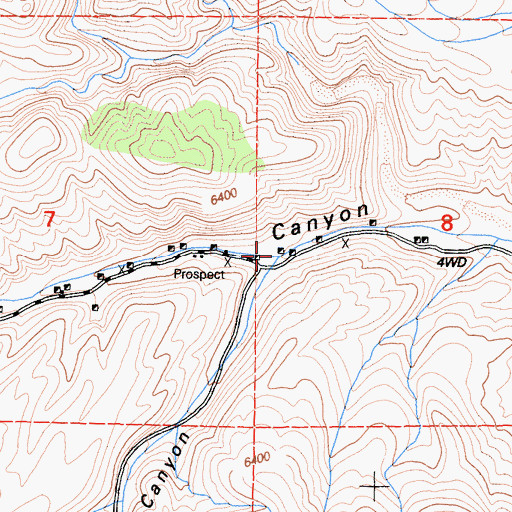 Topographic Map of Opal Canyon, CA