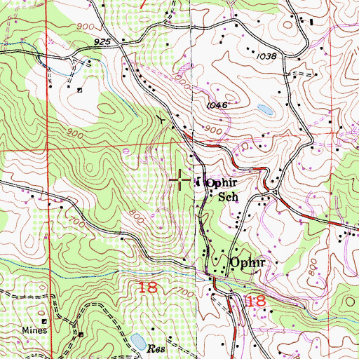 Topographic Map of Ophir Elementary School, CA