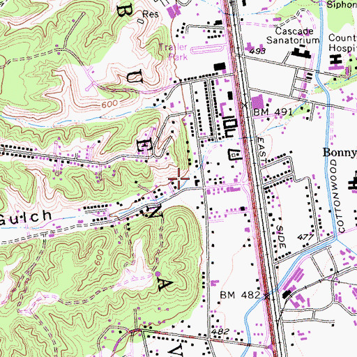Topographic Map of Oregon Gulch, CA