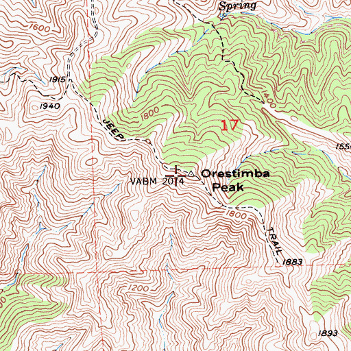 Topographic Map of Orestimba Peak, CA