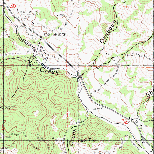 Topographic Map of Ornbaun Creek, CA
