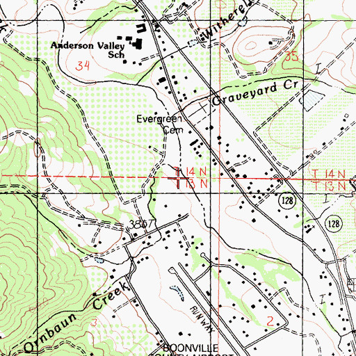 Topographic Map of Ornbaun Creek, CA