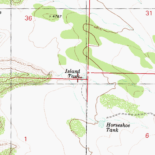 Topographic Map of Island Tank, AZ
