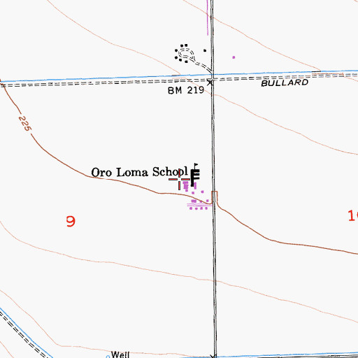 Topographic Map of Oro Loma School, CA