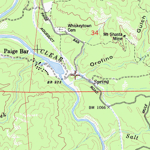 Topographic Map of Orofino Gulch, CA