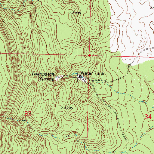Topographic Map of Ivanpah Spring Tank, AZ