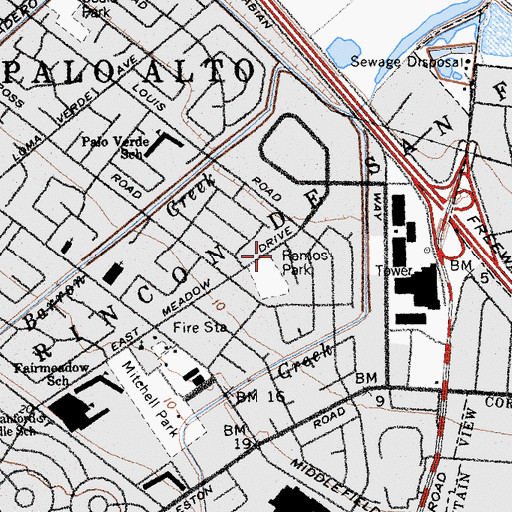 Topographic Map of Ortega School (historical), CA