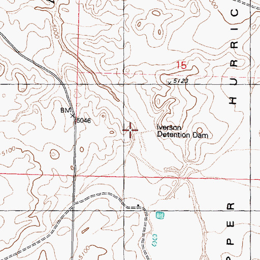 Topographic Map of Iverson Detention Dam, AZ