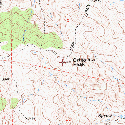 Topographic Map of Ortigalita Peak, CA