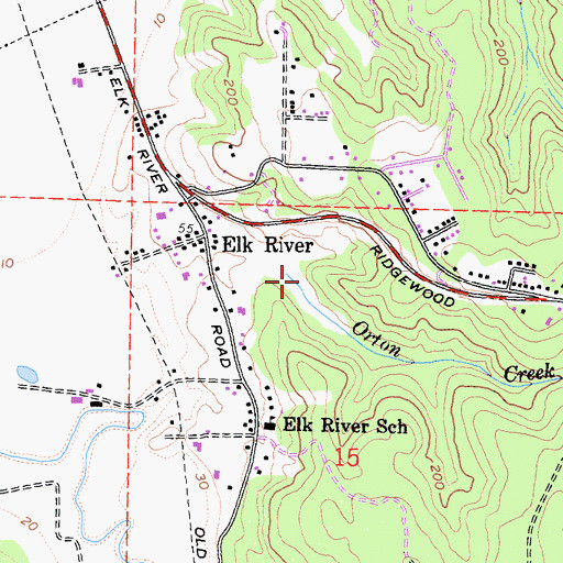 Topographic Map of Orton Creek, CA