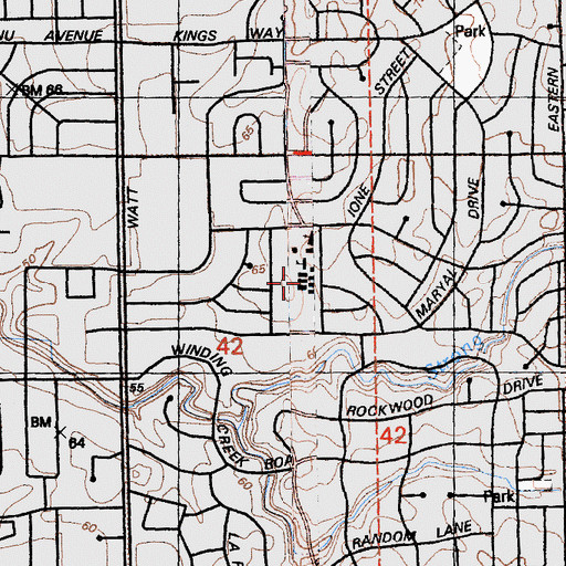 Topographic Map of Orville Wright School (historical), CA