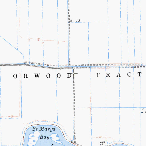 Topographic Map of Orwood Tract, CA