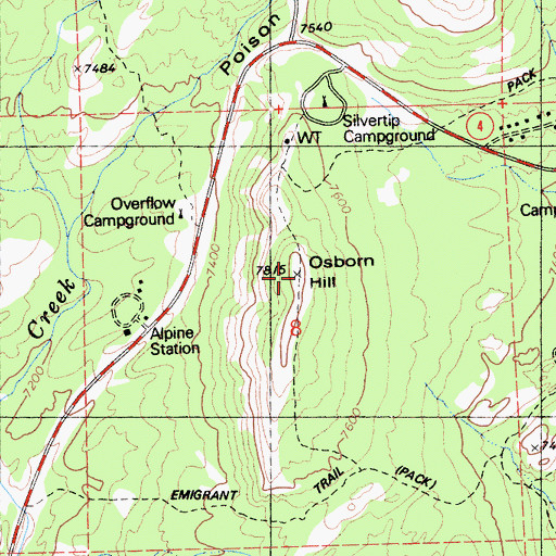 Topographic Map of Osborn Hill, CA