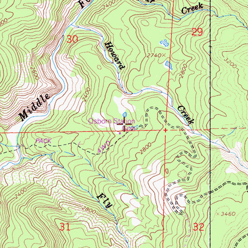 Topographic Map of Osborn Station, CA
