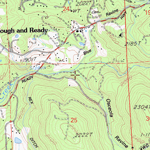 Topographic Map of Osceola Ravine, CA