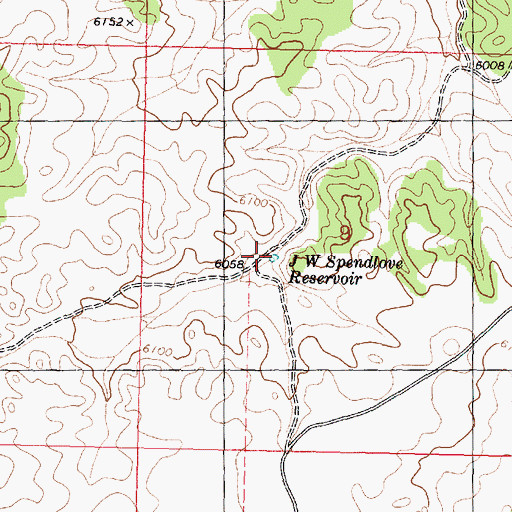 Topographic Map of J W Spendlove Reservoir, AZ