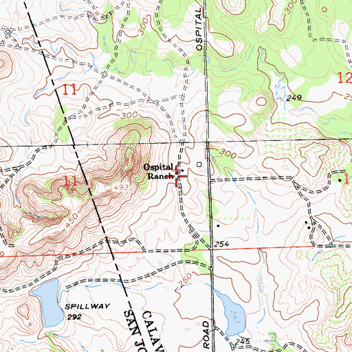 Topographic Map of Ospital Ranch, CA