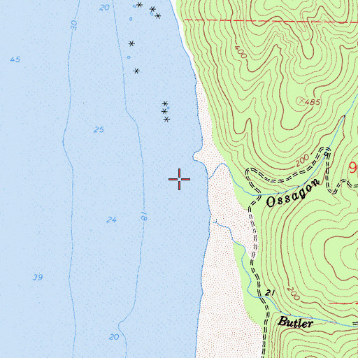 Topographic Map of Ossagon Creek, CA