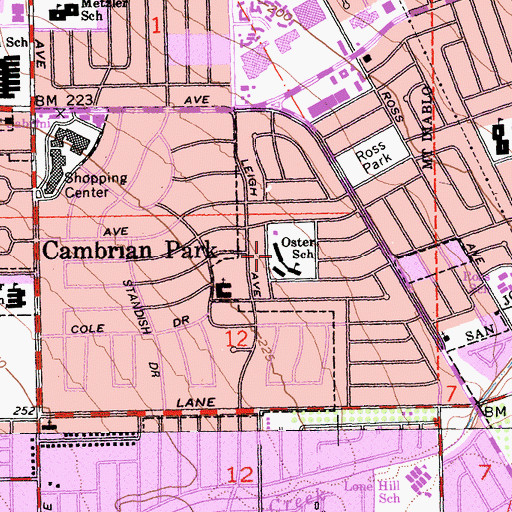 Topographic Map of Oster Elementary School, CA