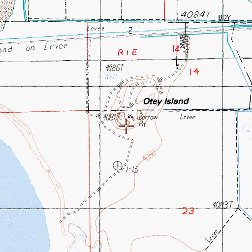 Topographic Map of Otey Island, CA