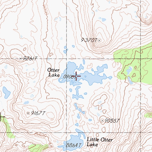 Topographic Map of Otter Lake, CA