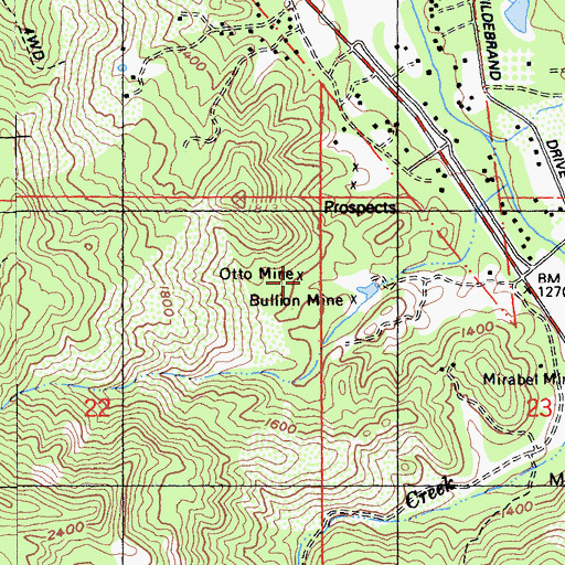 Topographic Map of Otto Mine, CA