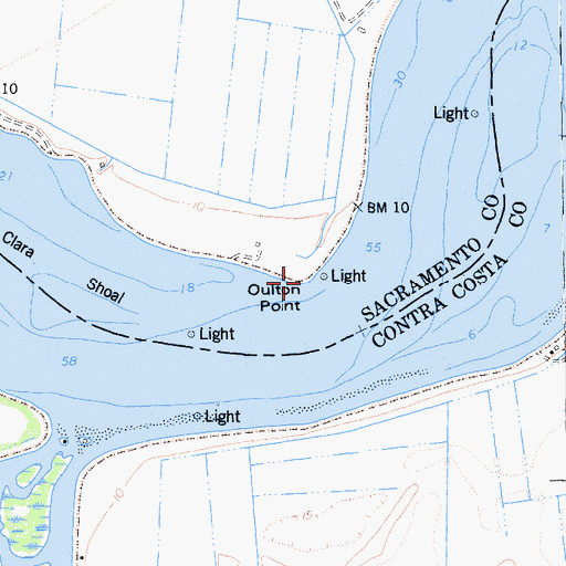Topographic Map of Oulton Point, CA