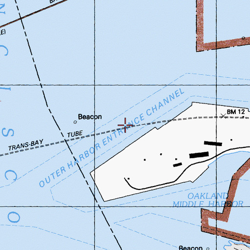 Topographic Map of Outer Harbor Entrance Channel, CA